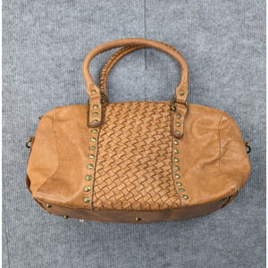 Costanza Rota Leather Duffel Bag Brown Woven Sudded SHoulder Bag Made In Italy